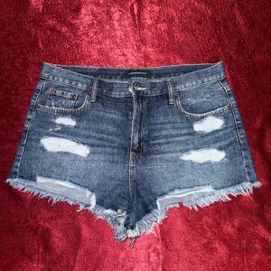 Aeropostale Women's Distressed Blue Jean Shorts